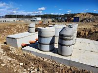 Betonová velkoobjemová retenční nádrž, odlučovač ropných látek, Solnice, db betonové jímky
